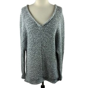Free People Womens Gray White Knit Pullover Sweater Size Small